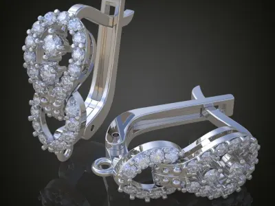 Earring 3D model 3D printable model 0140 3D print model