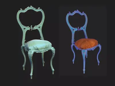 vintage chair 2 Low-poly 3D model