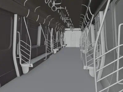 Subway Car Interior 8K and 4K Textures 3D model