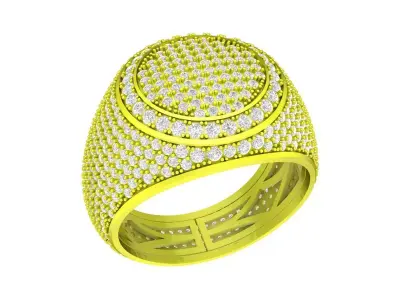 A7649 Luxury Korean Style Full Diamond Men Ring 3D Model 3D print model