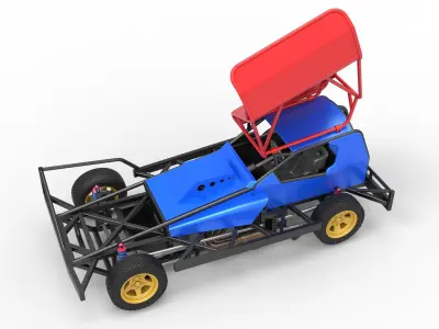 BriSCA Formula 1 Stock Car for Dirt Scale 1 to 25 3D print model