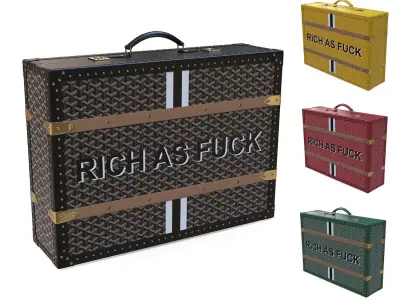 Goyard Suitcase Rich As F Low-poly 3D model