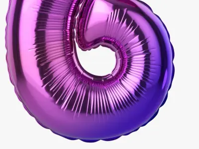Foil balloon number six 6 3D model