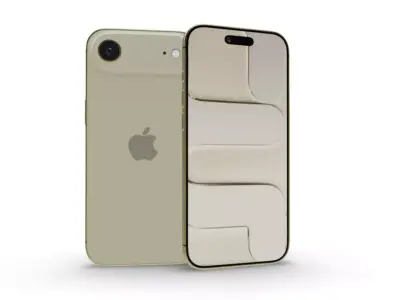 iPhone Air Shown in Light Gold Low-poly 3D model