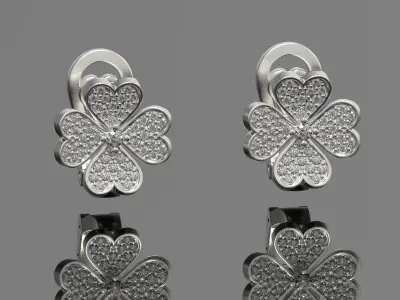 flower earrings 184 3D print model