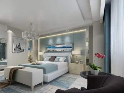 ELEGANT Luxury Hotel Room 3D model