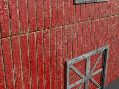 Lowpoly Barn Farm Low-poly 3D model