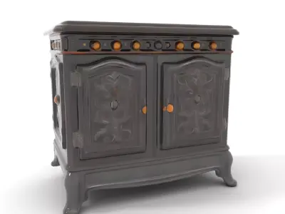 Baroque Carved Cabinet model pack Low-poly 3D model