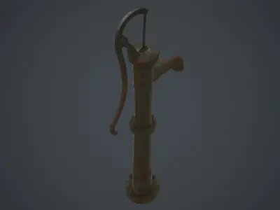 Hand Pump 1B Low-poly 3D model