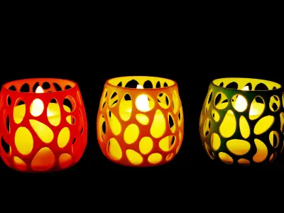 Tea Light Holder  Voronoi 3D print model