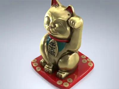 Maneki Neko Japan cat 3D model