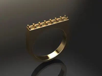 Dainty Diamond Narrow Bar Ring Band Mix Sizes 3D print model