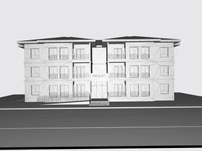 Modern Apartment Building 3D model purchase