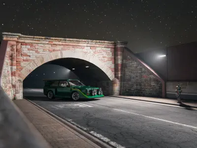 realistic street scene - blender 3D model