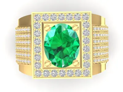 Luxury Square Cluster Diamond Men Ring Design  2757 3D print model