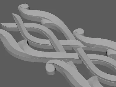 Central decor ornament for furniture 3D model 80