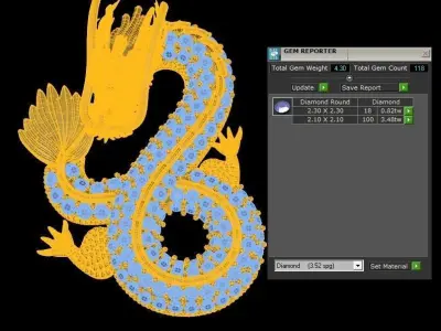 Dragon Pendant chiana dragon thai dragon  3D model