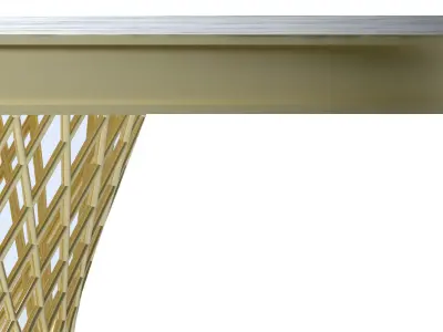White Marble Round and Gold Dining Table Free 3D model