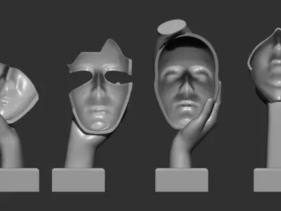 Figure Statue Listening Action Figure 3d printable mode 3D print model