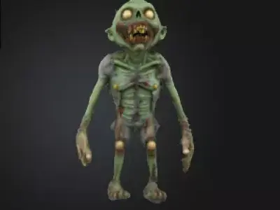 Zombie Boy 3D Model Realistic Horror Sculpture Free 3D print model