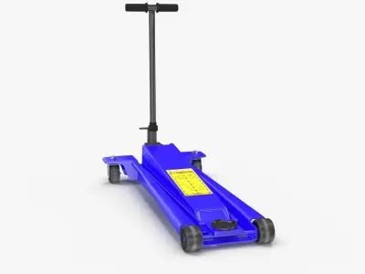 Floor Car Jack Blue Low-poly 3D model