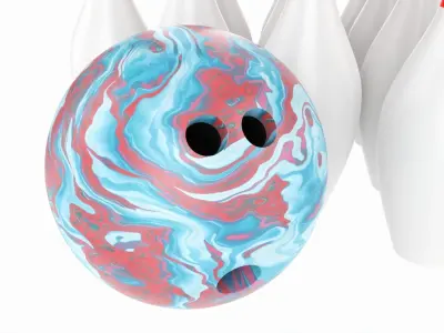 Bowling ball and pin set 3D model