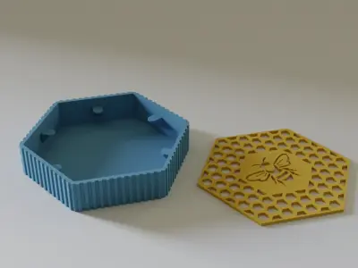  hexagonal soap dish STL 3D print model