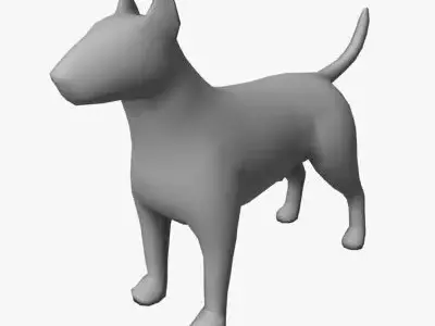 Low Poly Bull Terrier Low-poly 3D model