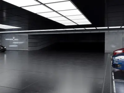 Modern Underground Car Garage 3D model
