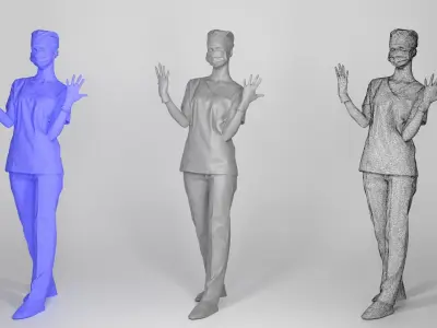 Surgical nurse ready for surgery 108 Low-poly 3D model