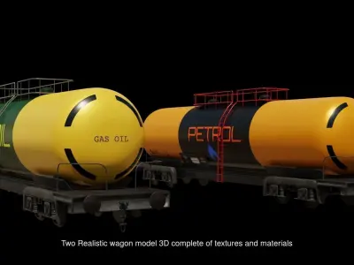 4 Wagon and bridge trestle complete  textures and materials  3D Model Collection