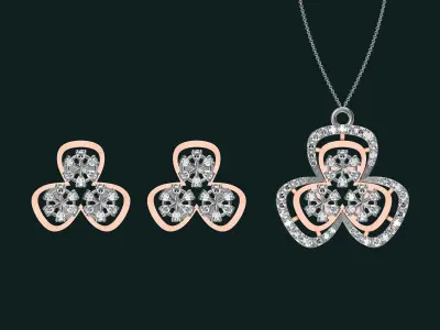 20 unique gold Pendant Set designs  3D print model