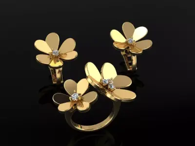 Ring and Earrings 103 3D print model