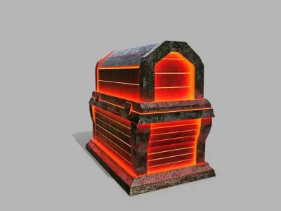 Chest treasure Low-poly 3D model