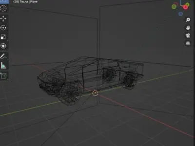 CYBERTRUCK futuristic vehicle Low-poly 3D model