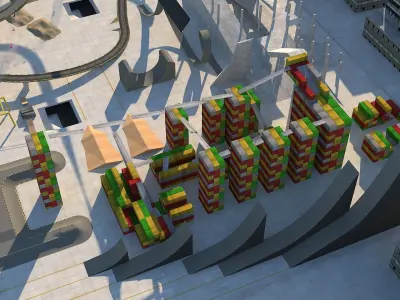 Car Stunt and Show Area Ramps Drift and More Low-poly 3D model