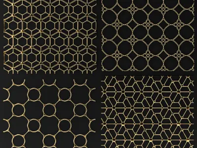 Collection of golden lattice 3D model