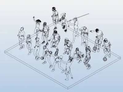 REVIT SPORTY PEOPLE GENTE HACIENDO DEPORTE REVIT 3D model