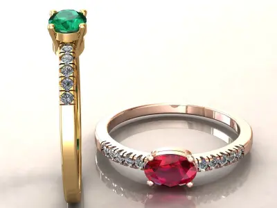 Oval Engagement Ring 3D print model