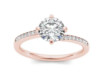 Solitaire ring model 3D print model