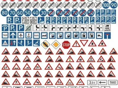 Traffic signs 3D model