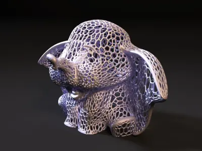 Elephant Dumbo Voronoi 3D print model