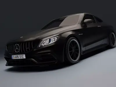 Mercedes AMG C63 S Low-poly 3D model