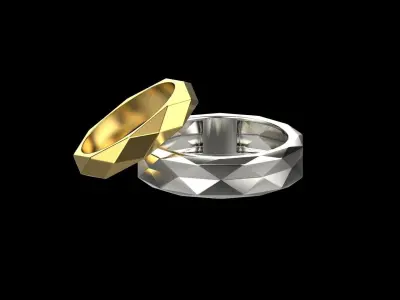 Wedding ring faceted  28 3D print model