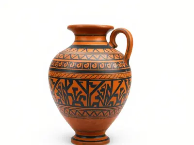 Ancient Greek Vase Model Pack with Ornate Patterns Low-poly 3D model