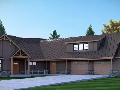 American House 3D Model Modern Suburban Home 3D model