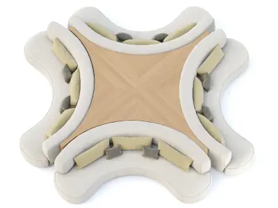 Jenifer modular restaurant sofa JR20  3D model