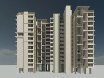 Revit Residential building 3D model Volume01 3D model