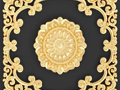 Collection stucco molding frame 3D model