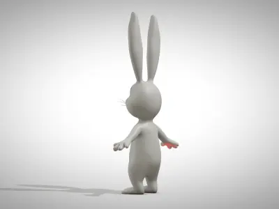 Cartoon Rabbit Low-poly 3D model
